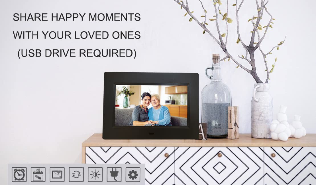 Véfaîî Newest,Dementia Clock 2.0 with Auto DST, 20 Custom Reminders, Day Clock with Sun/Moon icons for Elderly, Sleep Trainer, 7" with Remote & HD Picture Frame