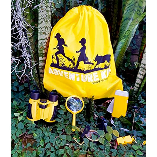 Adventure Kidz Outdoor Exploration Kit, Children’s Binoculars, Flashlight, Compass, Fox Whistle, Magnifying Glass, Backpack. Great Gift Set for Educational, Pretend Play, Ages 3-9 Boys Girls
