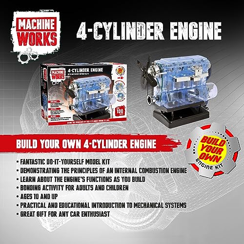 Machine Works Build Your Own Porsche 911 Boxer Engine Toy - Replica Model Building Kit - Features Sounds and Illumination, 280+ Pieces, 10+ Years