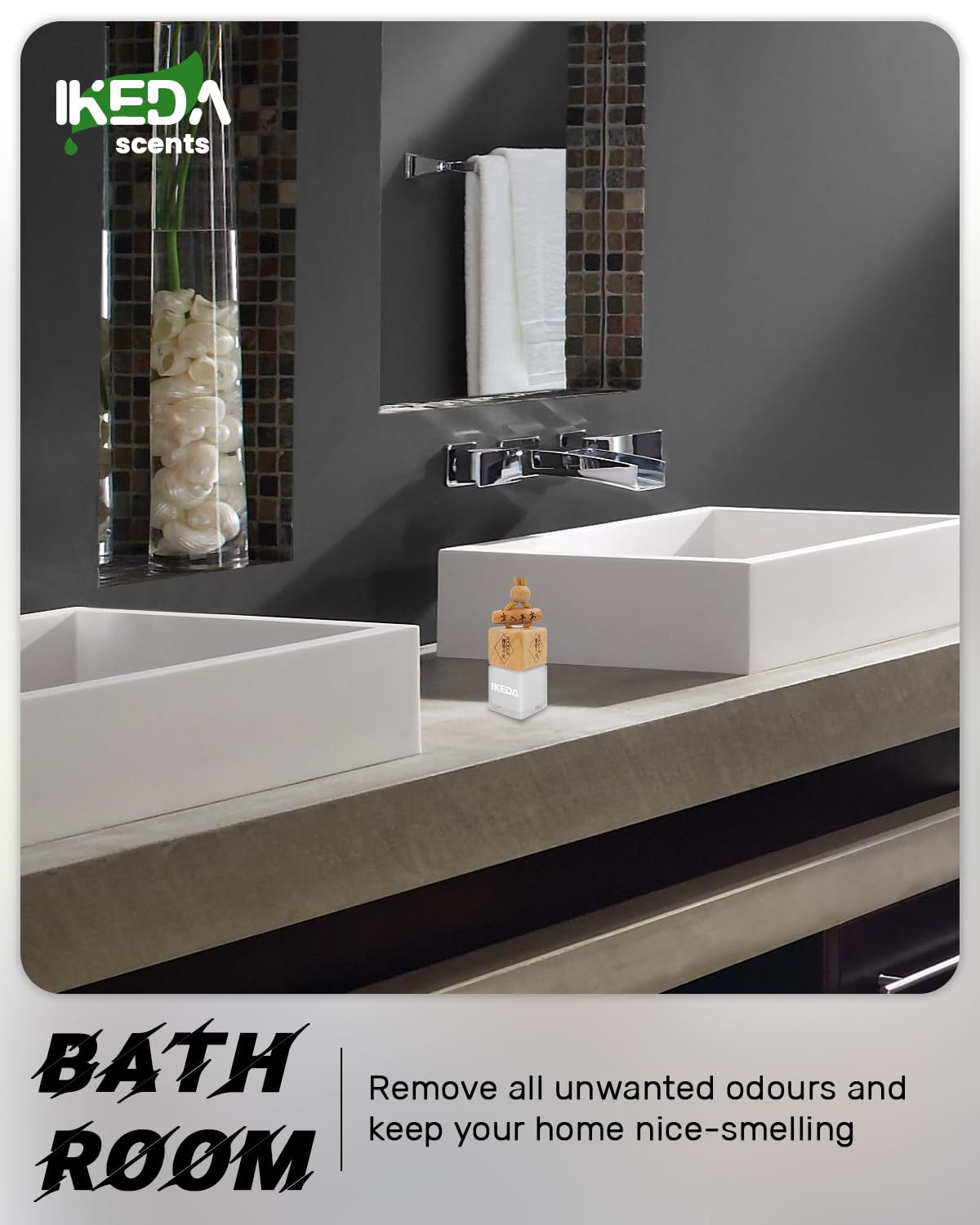 Car Air Fresheners for Men | Air Fresheners with Odour Eliminator Technology | Long Lasting Fragrance Car Accessories for Men | Strong Scents Perfume Diffusers (10ml Dark Night)