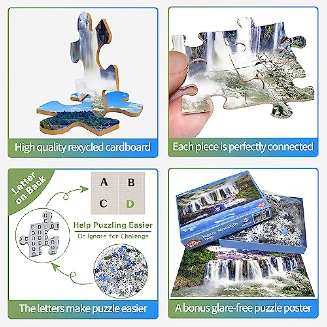 HUADADA Jigsaw Puzzles for Adults 1000 Piece Jigsaw Puzzles for Adult,JigsawPuzzle 1000 Pieces for Adults Challenging Puzzle Games（Iguazu Waterfalls）