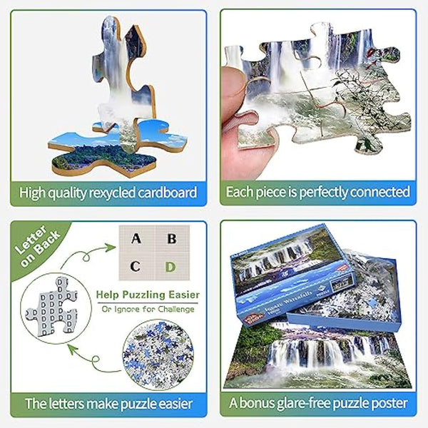 HUADADA Jigsaw Puzzles for Adults 1000 Piece Jigsaw Puzzles for Adult,JigsawPuzzle 1000 Pieces for Adults Challenging Puzzle Games（Iguazu Waterfalls）