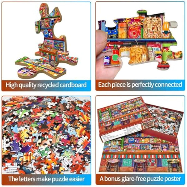 Jigsaw Puzzles 1000 Pieces for Adults -Candy Shop Puzzle-1000 Piece Puzzle Educational Games Home Decoration