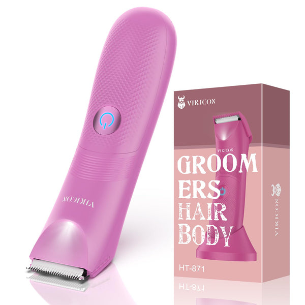 Manscape Trimmer for Men, VIKICON Pubic/Body Hair Trimmer, Electric Ball Trimmer for Private Parts, IPX7 Waterproof Body Goomer Shavers, USB-C Charging, Gifts for Men, New HT871