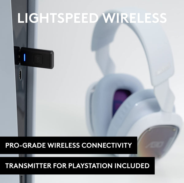 Logitech G Astro A30 LIGHTSPEED Wireless Gaming Headset, Bluetooth enabled, Dolby Atmos, Detachable Boom, 27h battery, USBC charging, for PS5, PS4, Xbox, Nintendo Switch, PC, Android - White