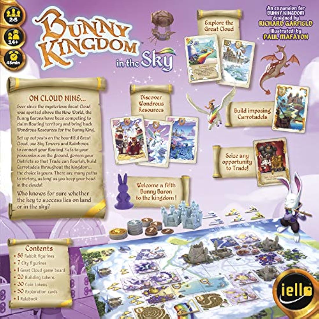 Iello | Bunny Kingdom in the Sky Expansion | Board Game | Ages 14+ | 2-5 Players | 45 Minutes Playing Time