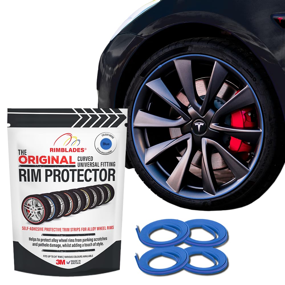 Rimblades Original Black Alloy Wheel Protectors - DIY | 9 Colours Available | Universal Fit for All Wheels | Durable Rim Guards | Car Wheel Scratch Protection | Rim Protection