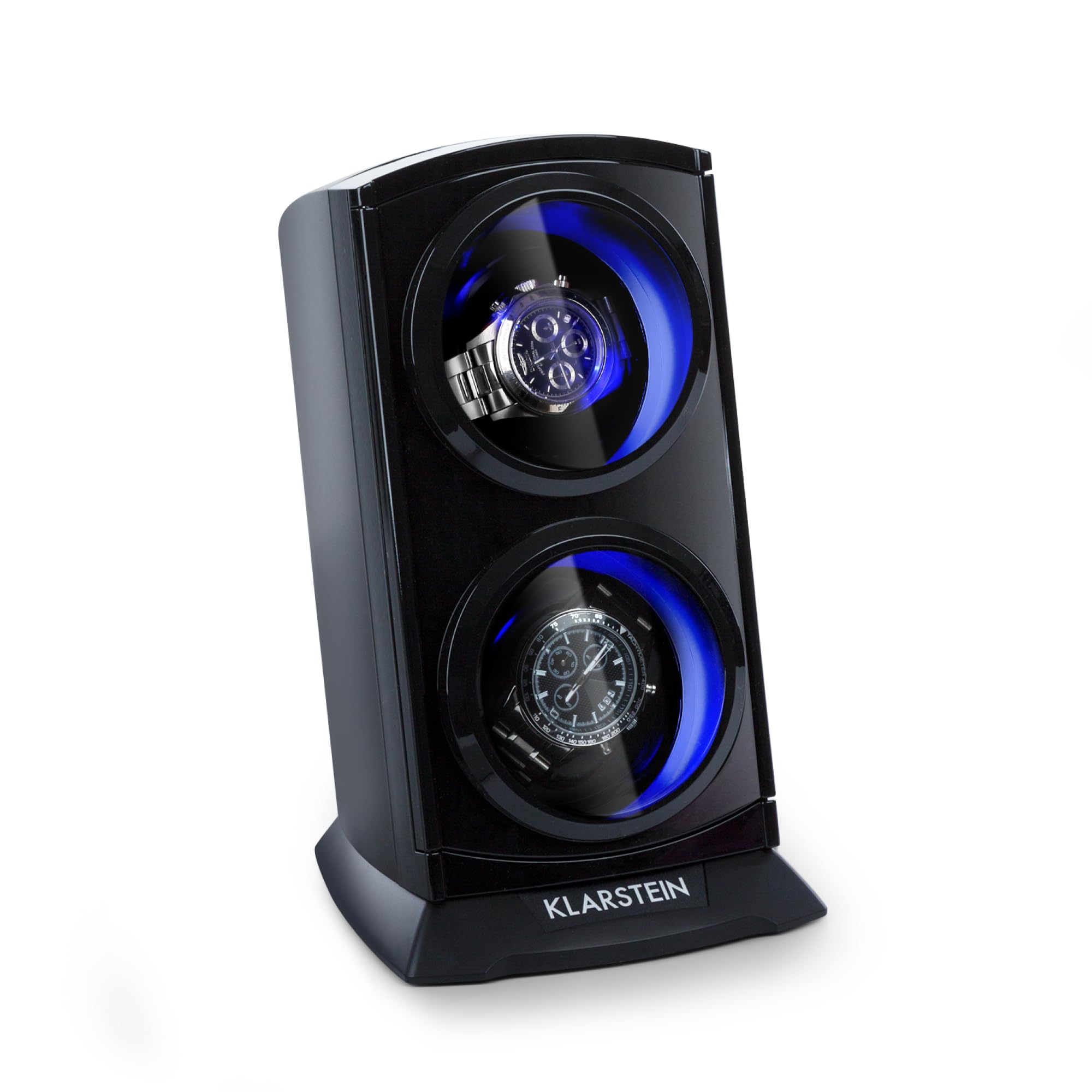 KLARSTEIN St. Gallen Premium - Automatic Watch Winder, Rotator, Holder, Case for 2 Watches, 4 Speeds, Right-Left Running