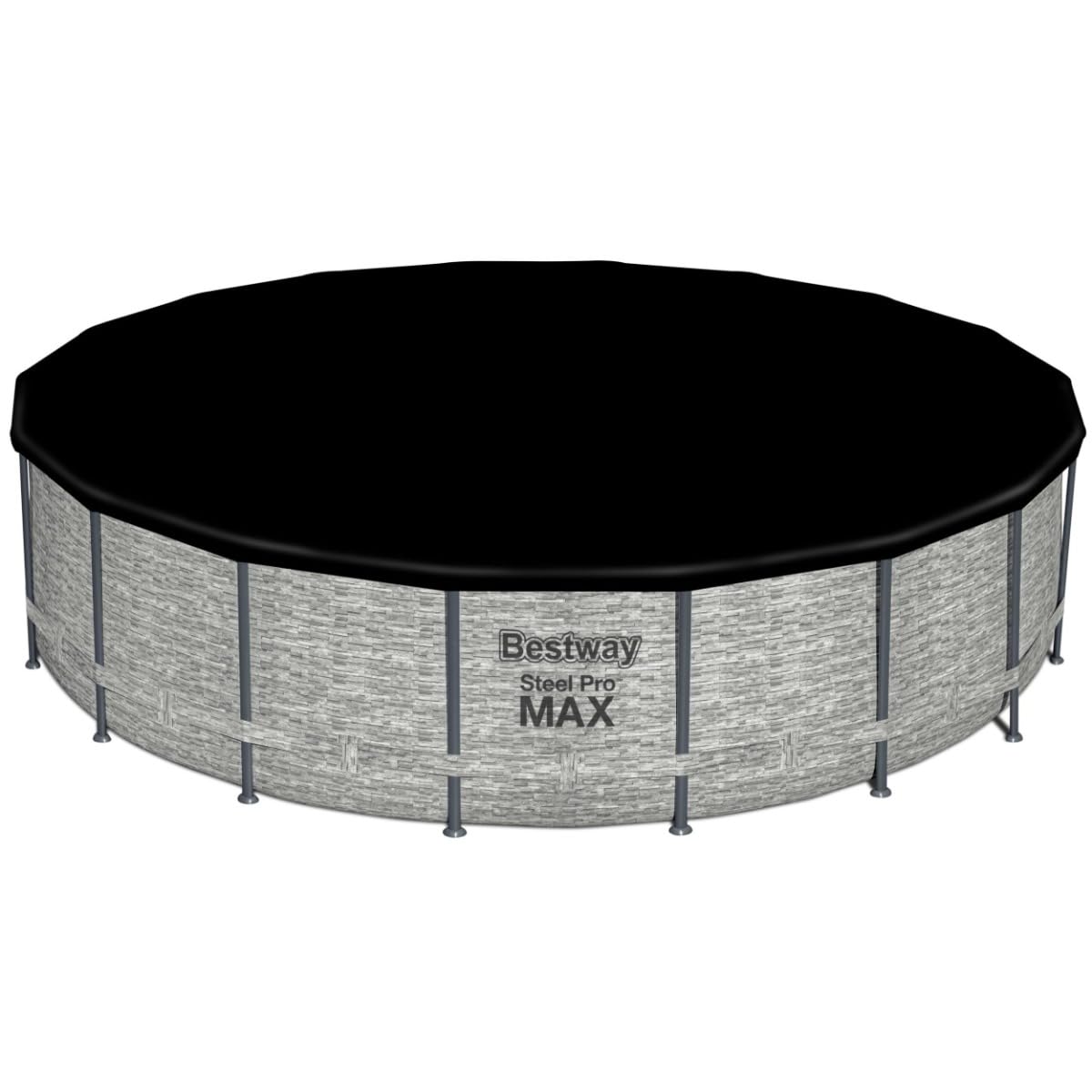 Bestway Steel Pro Max | Round Frame Swimming Pool with Filter Pump, Above Ground Frame Pools, Grey, 18ft