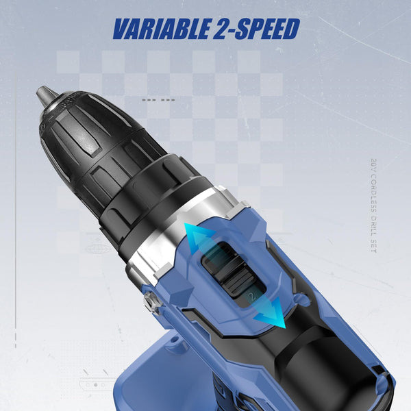 C P CHANTPOWER Drill Bit Sets, 100 Pcs HSS Titanium Screwdriver Bits with Storage Case for Metal, Wood, Masonry, Includes Countersink Drill Bit Blue