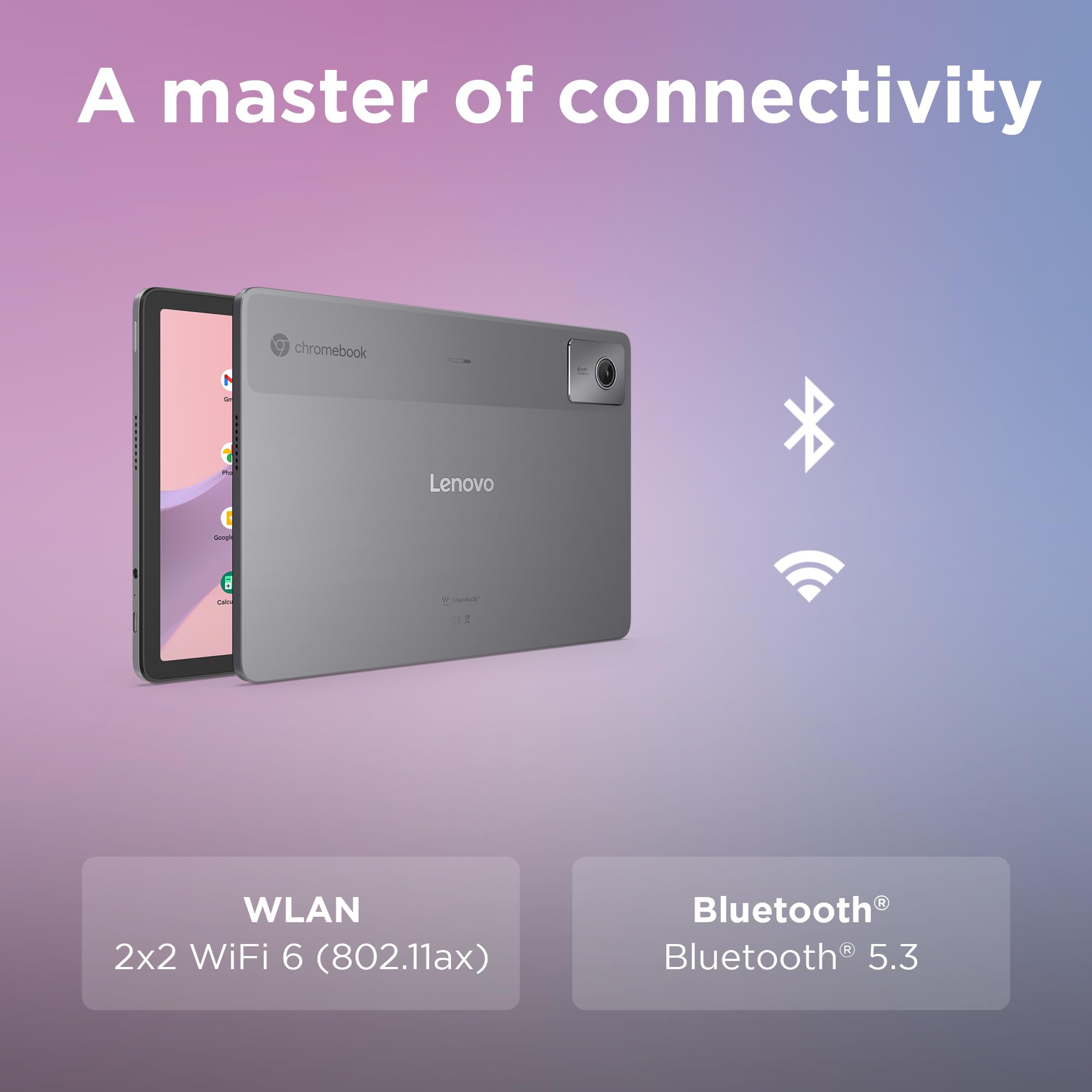 Lenovo IdeaPad Duet 3 Chromebook 10.95 Inch 2K Tablet (Qualcomm Snapdragon 7c Gen 2, Octa-core 2.55GHz, 4GB RAM, 128GB eMMC 5.1, ChromeOS) - Misty Blue