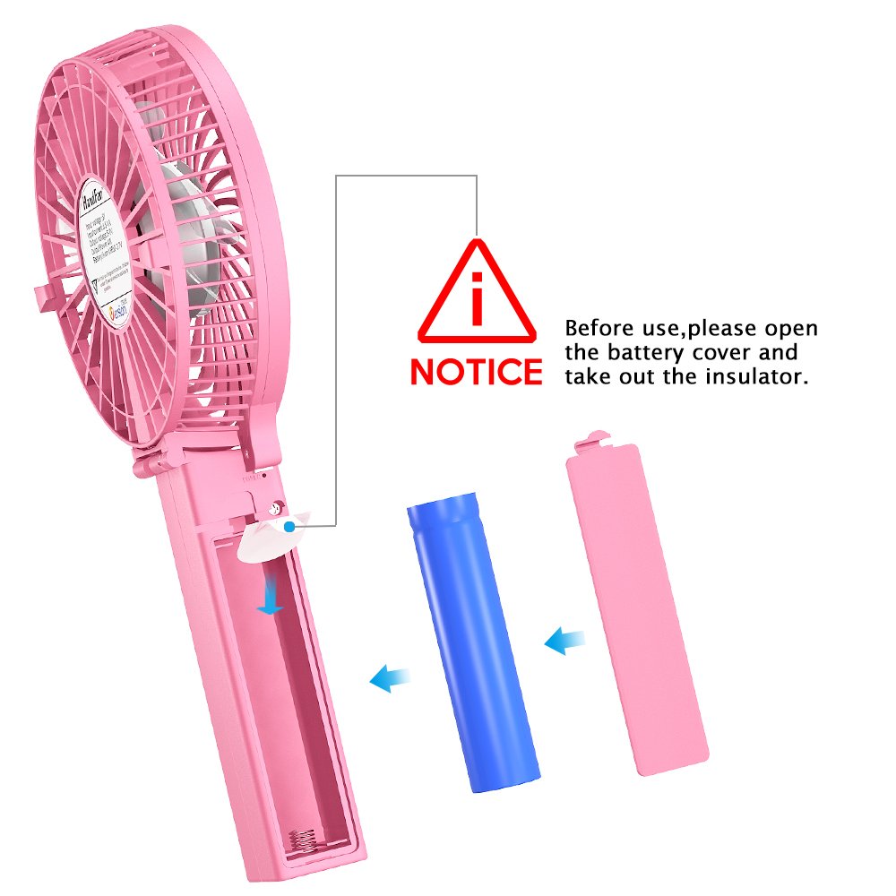 VersionTech Hand Held Fan,Portable Handheld USB Rechargeable Fans with 3 Speeds,Battery Operated Electric Powered Mini Foldable Desk Desktop Fans for Home Office Ceiling Travel Black