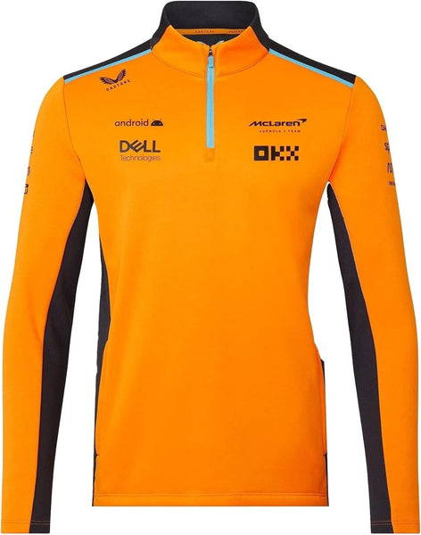 McLaren Formula One Team - Official 2023 Formula 1 Merchandise - Replica Team Quarter 1/4 Zip Top Midlayer - Papaya/Phantom - Men's (XL)