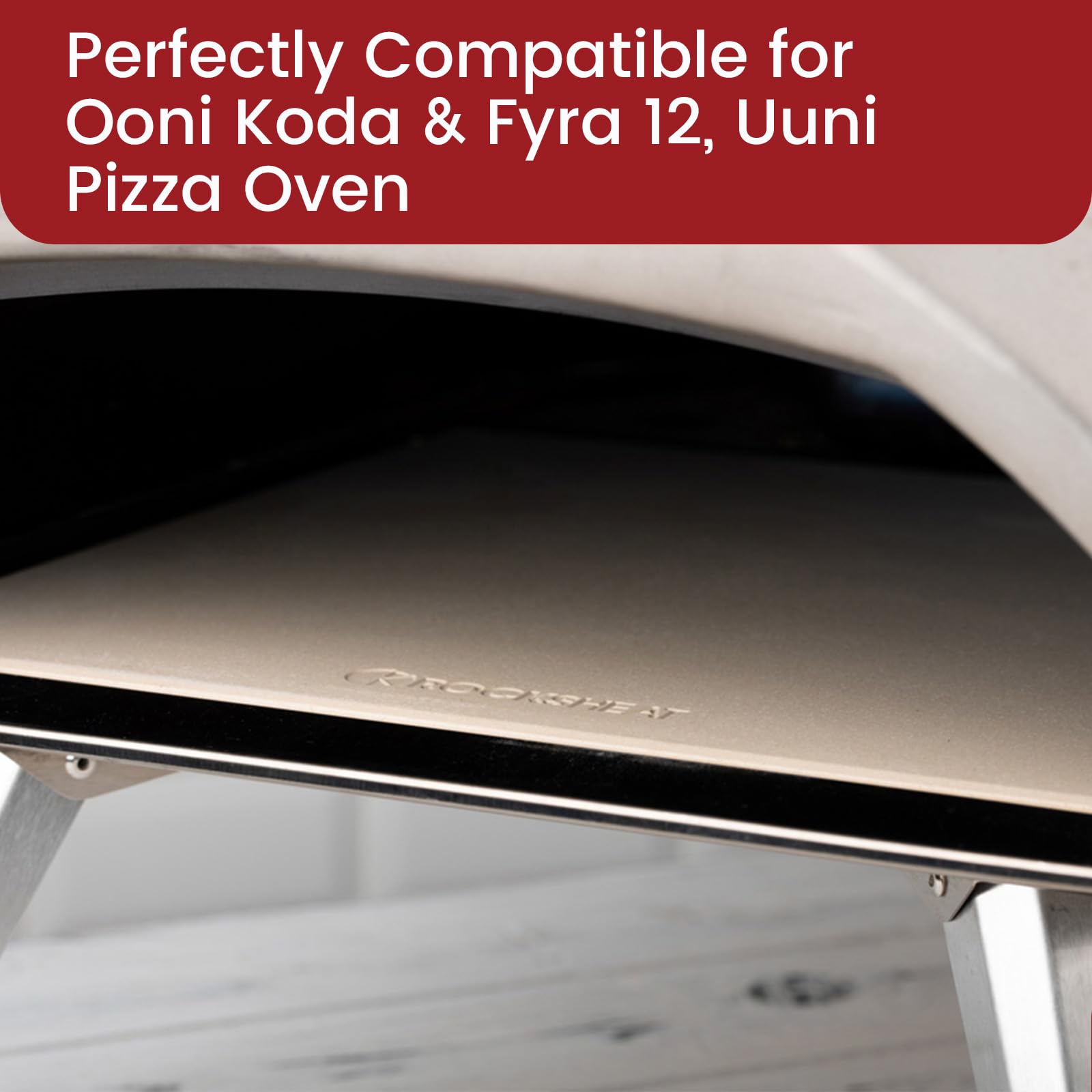 13.2" x 13.2" x 0.4" Square Cordierite Pizza Baking Stone Perfectly Compatible for Ooni Koda & Fyra 12, Uuni Pizza Oven