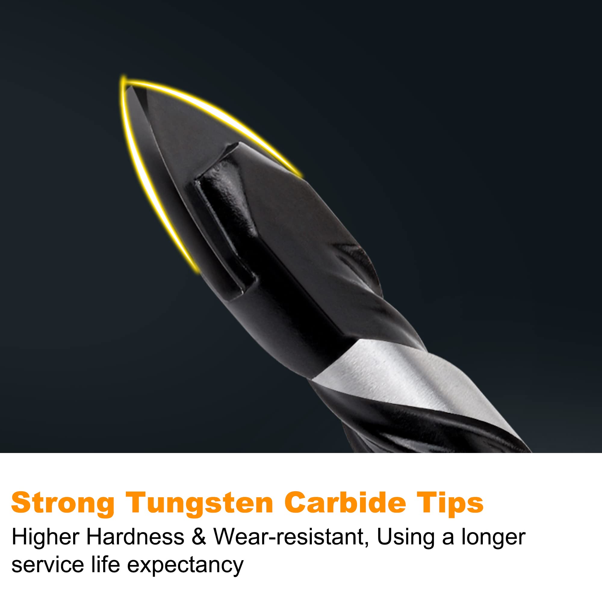 Masonry Drill Bit, Professional Masonry Drill Bit Set (10PCS) for Concrete/Glass/Brick/Cement/Tile/Wood/Etc, Industrial Strength Carbide Drill Bits Tip, 5/32"-1/2"