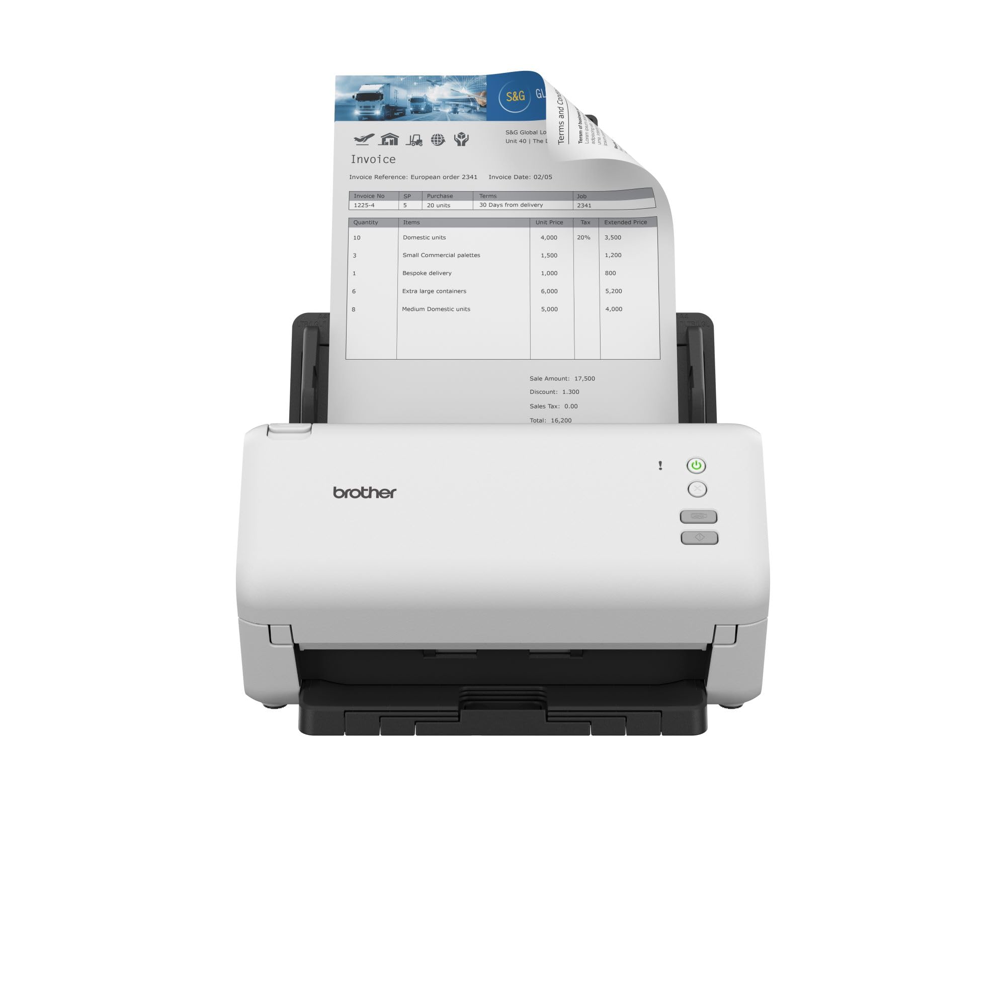 Brother ADS-4300N Desktop Document Scanner |SuperSpeed USB 3.0 |Double-sided |Advanced Image Capture, UK Plug