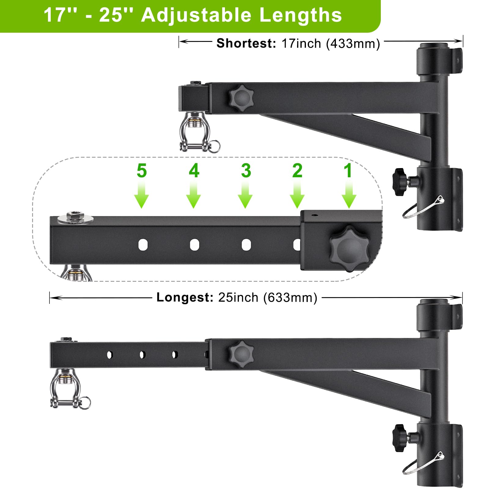 Kipika Heavy Bag Wall Mount - Rotatable Heavy-Duty Boxing Bag Bracket for Home Gym Indoor Use, Adjustable Length for Kickboxing, Muay Thai, and Speed