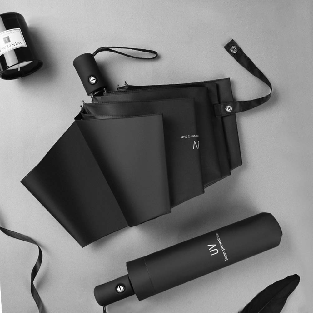 Maibar Umbrella Windproof Strong 24 Ribs Compact Umbrellas Sun UV Protection spf 50 Folding Travel Large Auto Open Close Umbrellas Umbrella (Black)