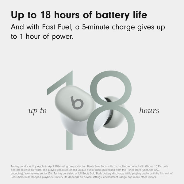 Beats Solo Buds — Wireless Bluetooth Earbuds | 18 Hours of Battery Life | Apple & Android Compatibility | Built-in Microphone - Matte Black