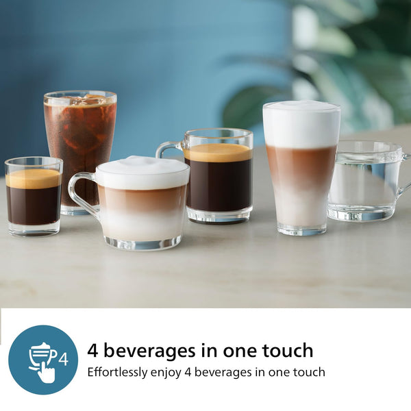 Philips 2200 Series Fully Automatic Espresso Machine - 2 Coffees, Touch Display, Classic Milk Frother, Ceramic Grinder, Matte Black (EP2220/10)