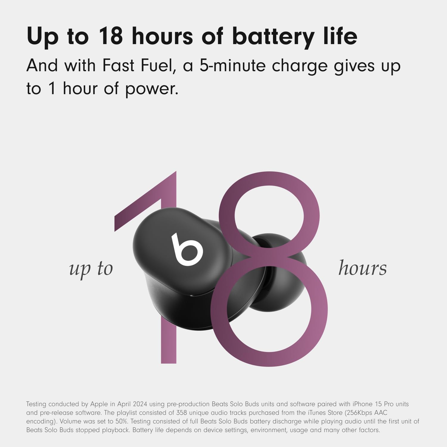 Beats Solo Buds — Wireless Bluetooth Earbuds | 18 Hours of Battery Life | Apple & Android Compatibility | Built-in Microphone - Matte Black