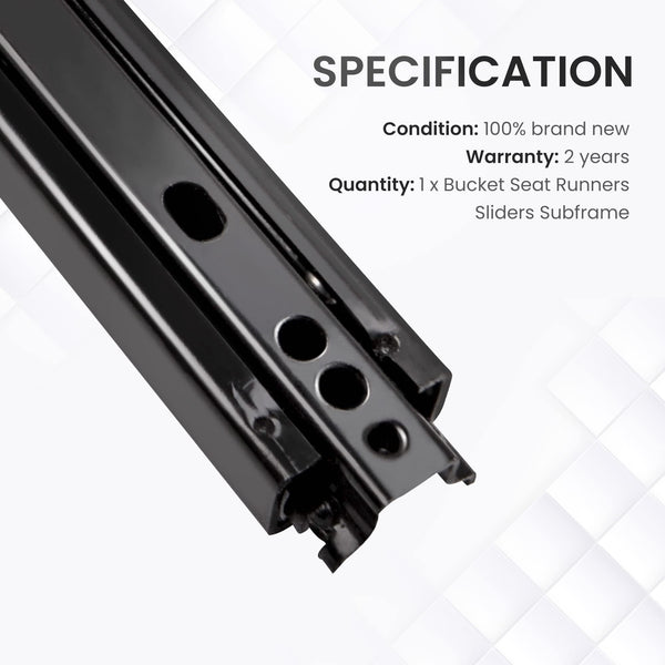 maXpeedigrods Universal Car-Seat Runners/Base Sliders, Racing-Seats Dual Lock Slider Steel Lock Adjustable Track Kit for Most Bottom Mount-Seats