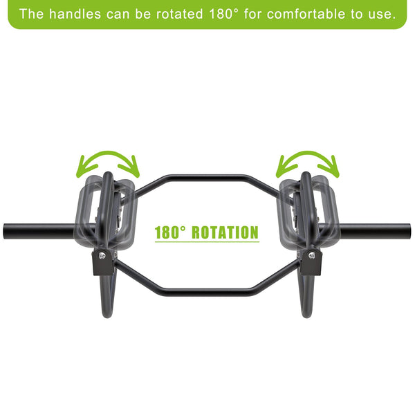 Kipika Barbell Olympic Trap Bar, Hex Bar, Shrug Bar, Deadlift Bar with Stand and Folding Handles for Olympic Weight Lifting, Shrugs, Squats, Solid 2