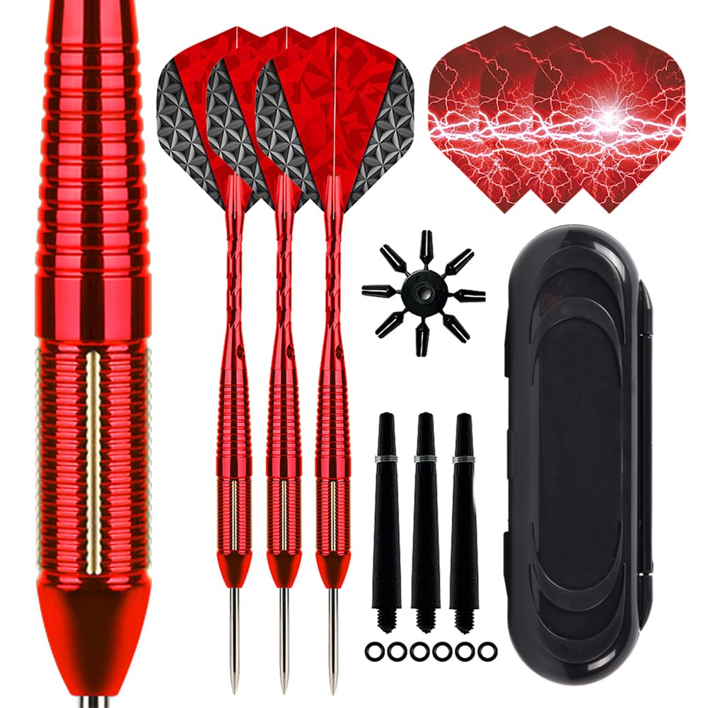 Steel Tip Darts Set,3 Pack Professional Dart with Aluminum Shafts and Darts Case