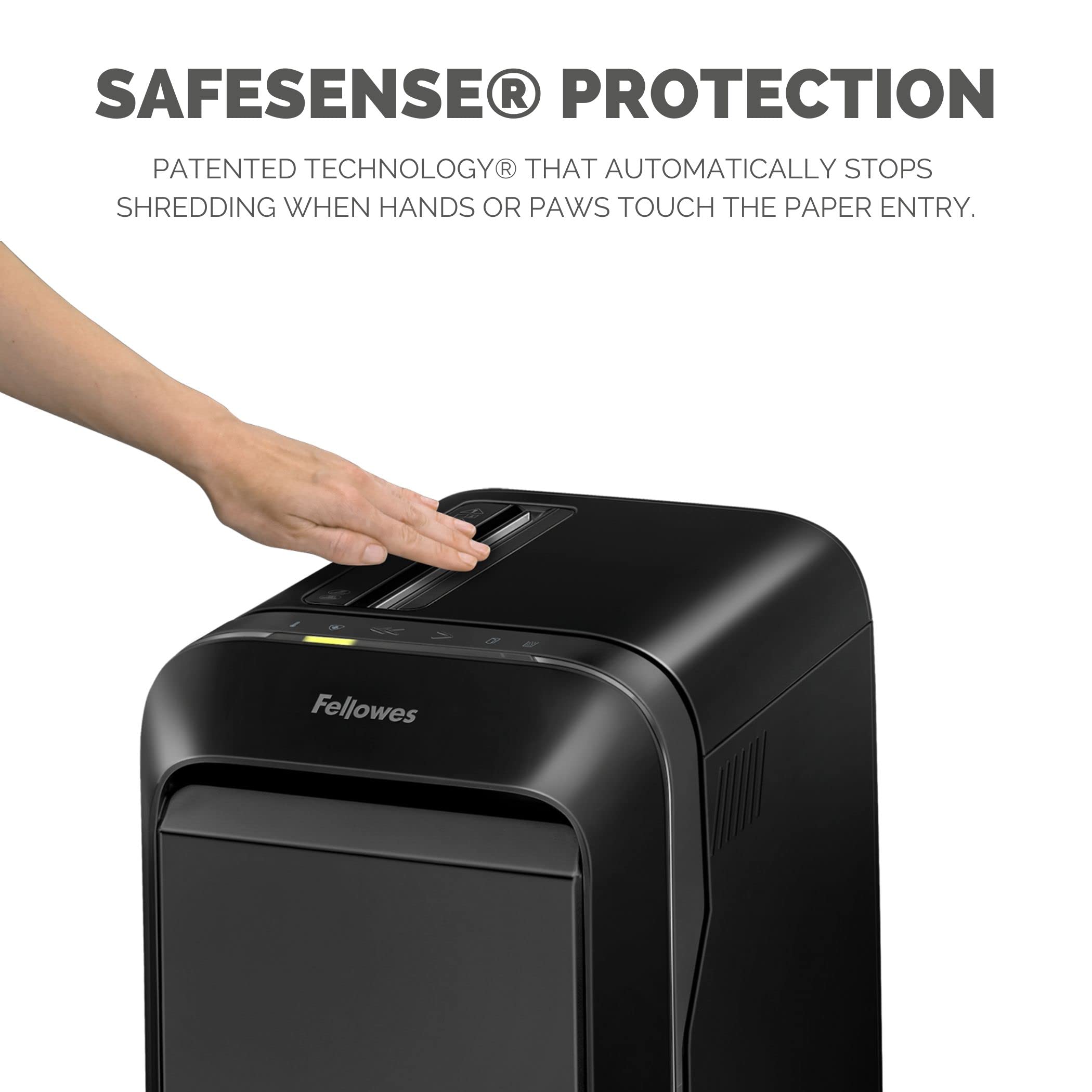 Fellowes 18 Sheet Paper Shredder for Office Use - 100% Jam Proof Cross Cut Shredder - 99Ci Shreds for 30 Minutes - Powershred Office Shredder with Large 34 Litre Pull-Out Bin - DIN Level P4 - Black