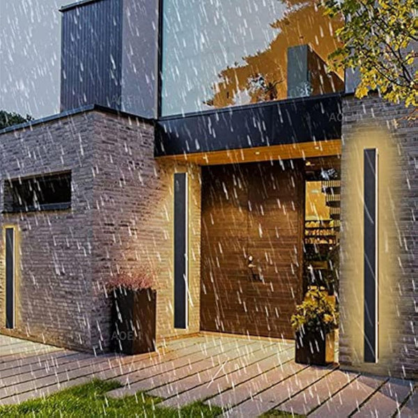 Outdoor Wall Lights LED Black Long Wall Sconce Ip65 Waterproof Outside Lights Rectangular Wall Lighting 3000k 40W Aluminum Exterior/Indoor Wall Light For Garden Villa Porch Terraces Garage,115cm*1