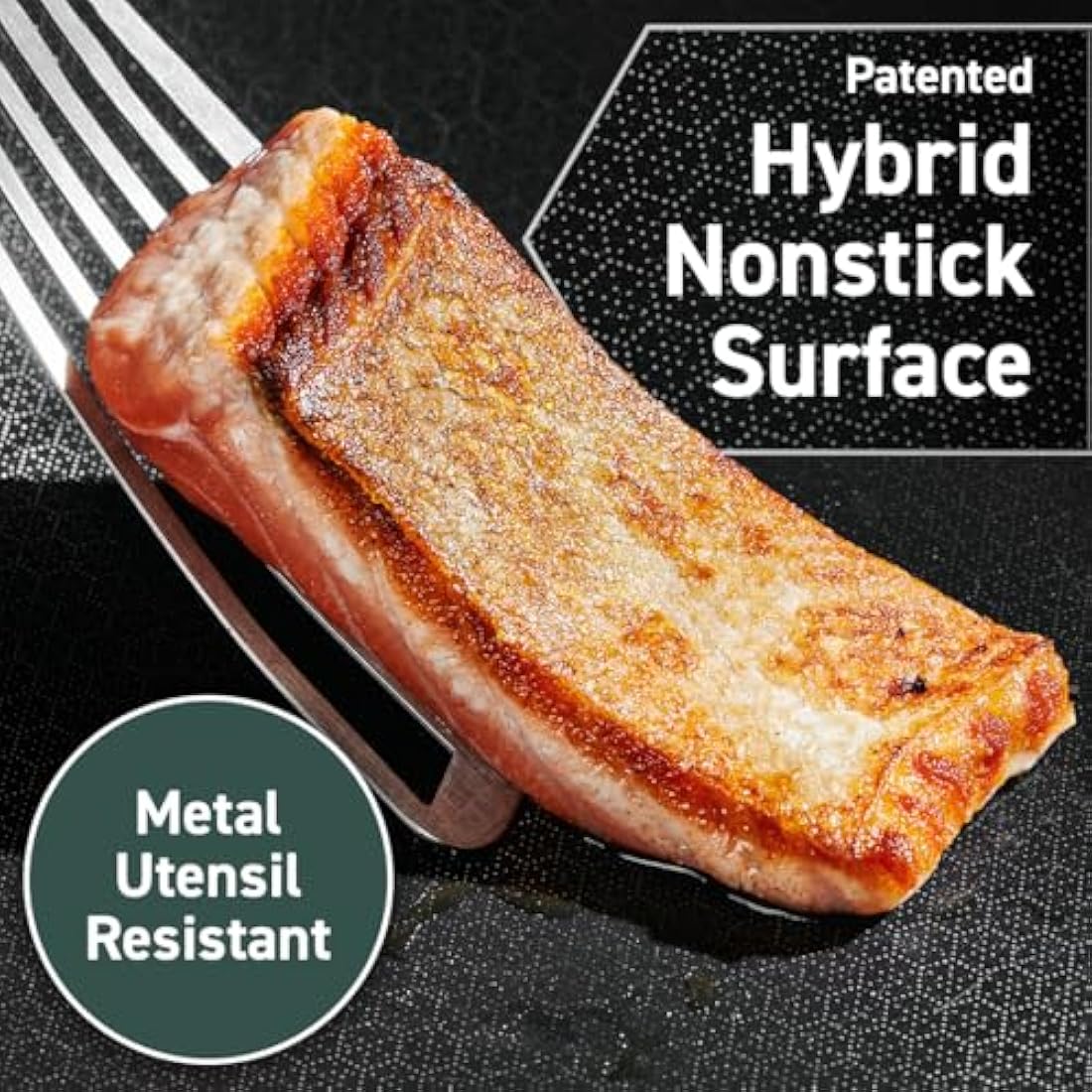 HexClad Hybrid Nonstick 5.5 Litre Deep Sauté Pan and Lid, Dishwasher and Oven-Safe, Induction Ready, Compatible with All Cooktops