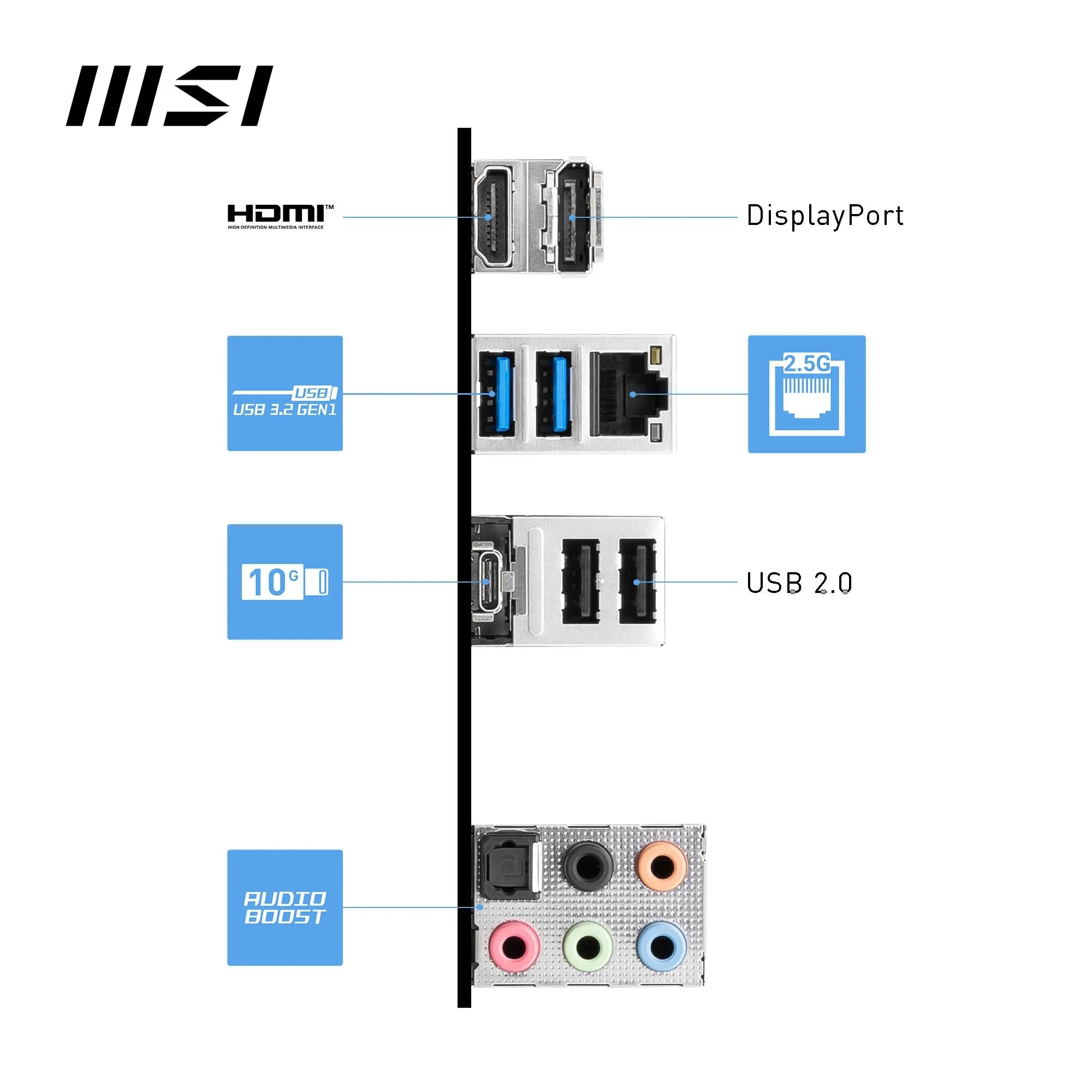 MSI B760 GAMING PLUS WIFI DDR4 Motherboard, ATX - Supports Intel 14th, 13th & 12th Gen Core Processors, LGA 1700 - DDR4 Memory Boost 5333+MHz/OC, 1x PCIe 4.0 x16, 2 x M.2 Gen4, 2.5G LAN, Wi-Fi 6E