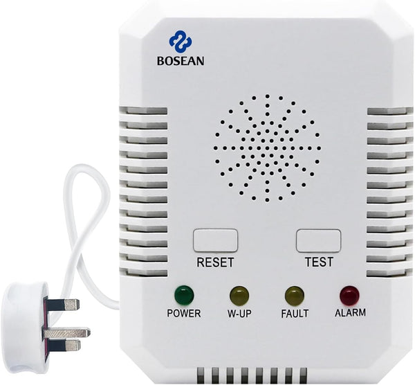 2 in 1 Carbon Monoxide Detector and Natural Gas Detector, Upgrade 2M Cable Wall-mounted CO Alarm with 2 Sensors for Home Kitchen, Gas Leak Detector with 10 Years Sensor Life