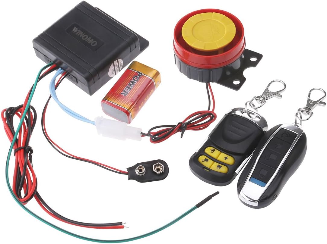 Winomo 12V Bicycle Alarm, Bike Alarm Anti Theft Motorbike Motor Anti Theft Mount System Car System Vibrationa Car