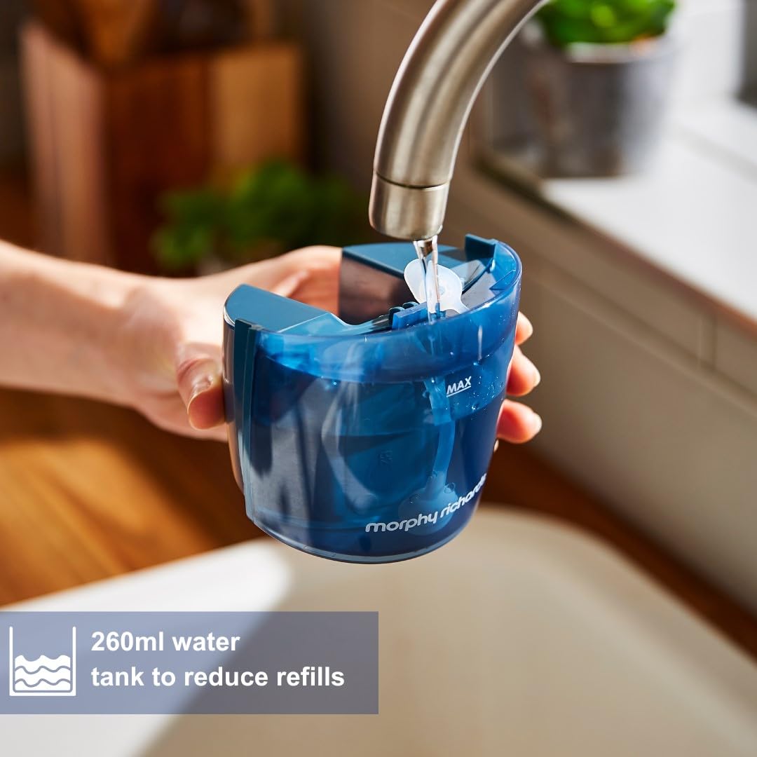 Morphy Richards Express Handheld Garment Steamer, Dual Steam Eco & Turbo, 35s Heat Up, No Ironing Board Needed, Kills Bacteria and Odours, Lint Brush