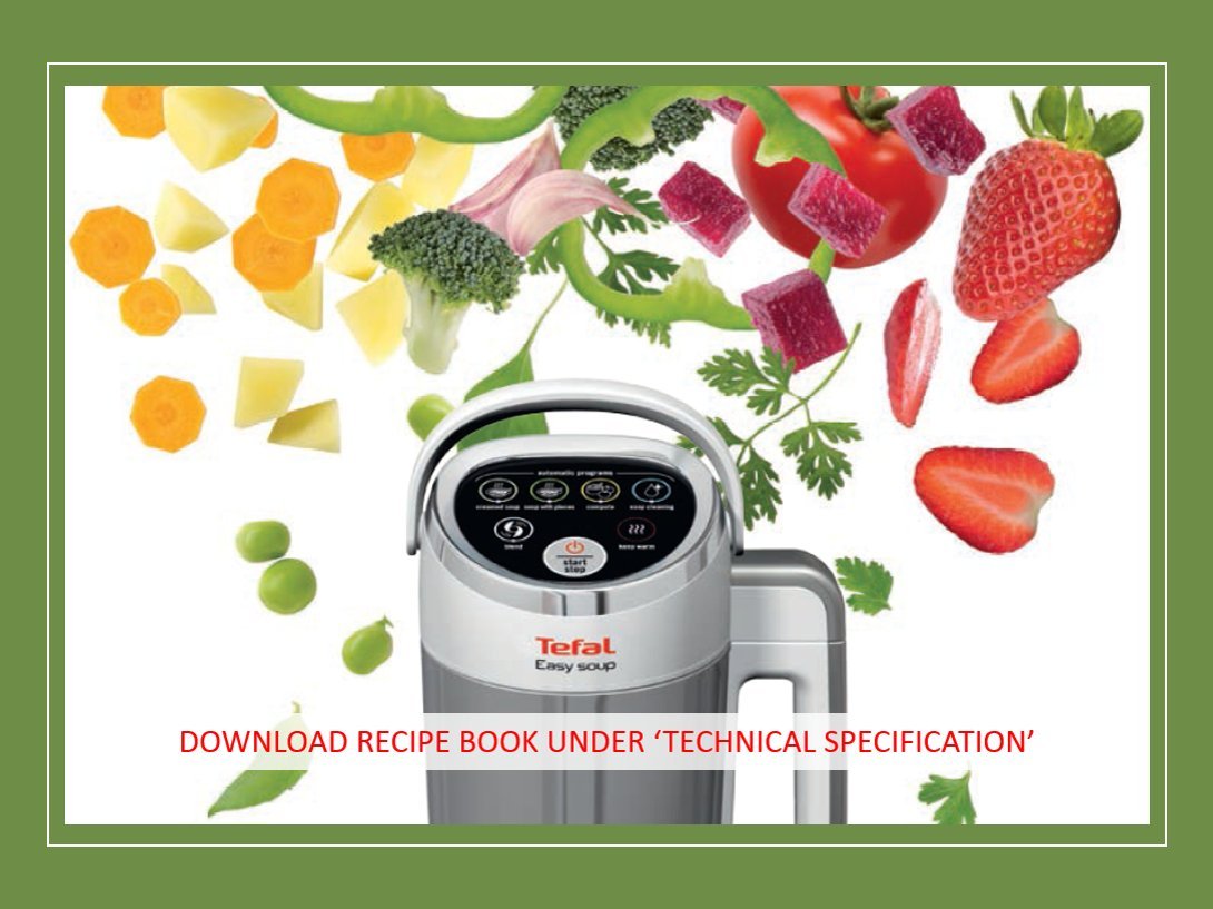 Tefal Blender & Soup Maker Perfectmix Cook, 2L, 10 Auto Programs, Smoothie Maker, Removable Blades, Cleaning Program & Brush, Glass Jug, Tamper, Hot & Cold Kitchen Blender, Cooking, BL83SD65