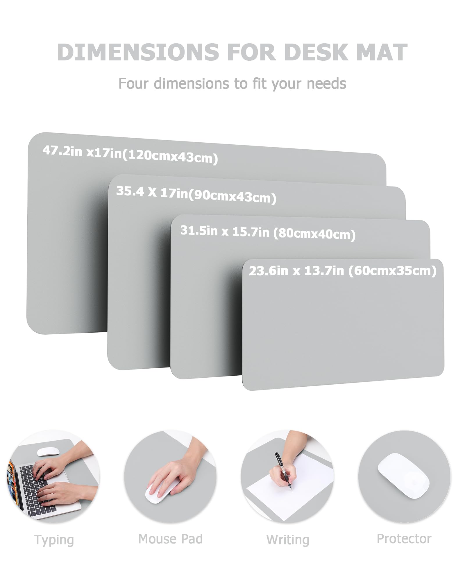 MOLMO Non-Slip Desk Mat, Waterproof Desk Pad Table Protector, Easy Clean Laptop Mat Large Mouse Pad Leather Writing Mat with Suede for Office /Home/Decor (Light Green, 60 x 35 cm)