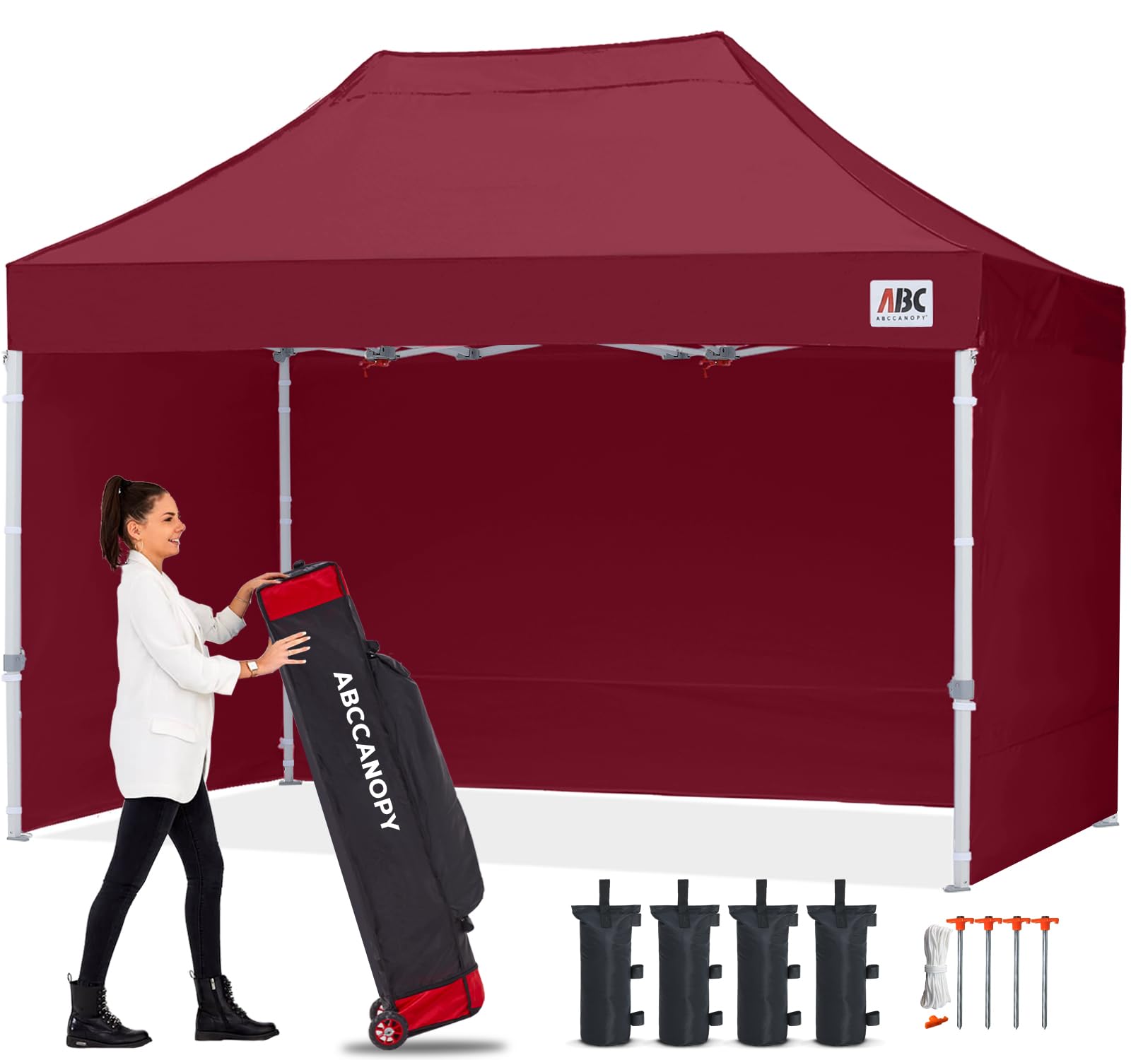 ABCCANOPY 3x6M Pop Up Gazebo Canopy Commercial Tents Market stall with 4 Removable Sidewalls and Roller Bag Bonus 4 Weight Bags (Grey)