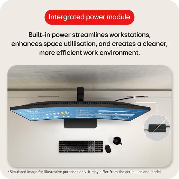 LG Electronics Curved UltraWide Monitor 34WR55QK, 34 inch, 1440p, 100Hz, 5ms Response Time, VA Panel, Smart Energy Saving, USB-C (65W Power Delivery), Displayport, HDMI