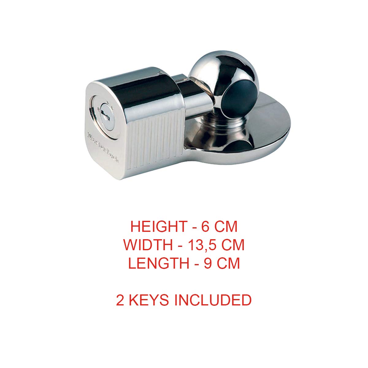 MASTER LOCK Heavy Duty Trailer Lock, Universal Hitch Lock, Aluminium, Outdoor, 60 x 135 x 90 mm