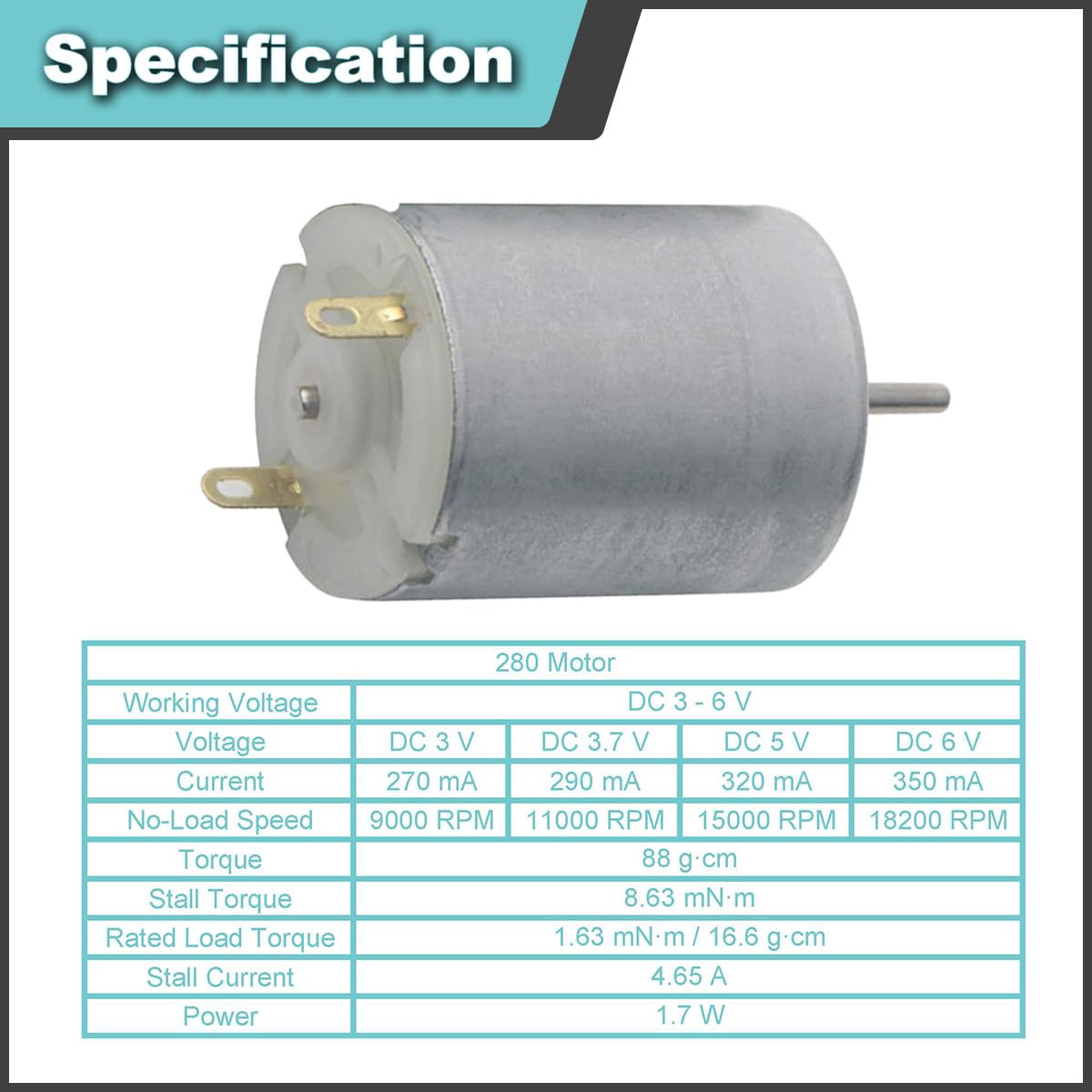 2 Pcs 545 Micro Motor DC 3.7-7.4 V 23500 RPM Long Shaft High Torque Gear RC Power Wheel Mini/Small Motor with Spring Wire, for RC Toy Car/Robot/Mini Fan/Electric Drill/UAV/DIY/Test