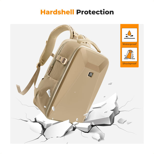 K&F Concept Camera Backpack,Hardshell DSLR Photography Camera Bag with 15-15.6 Inch Laptop Compartment Waterproof Camera Case Compatible for Canon/Nikon/Sony/DJI Mavic Drone
