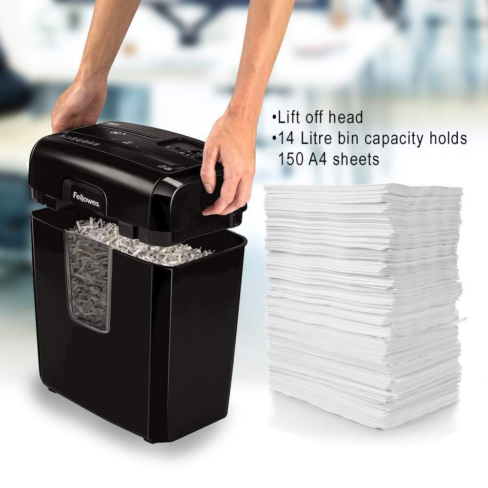 Fellowes Paper Shredder for Home Office Use - 9 Sheet Cross Cut Shredders Home Use - Shredder with 17L Bin & Safety Lock - Powershred LX50 - Shreds 31 Sheets in One Minute - High Security P4 - Black