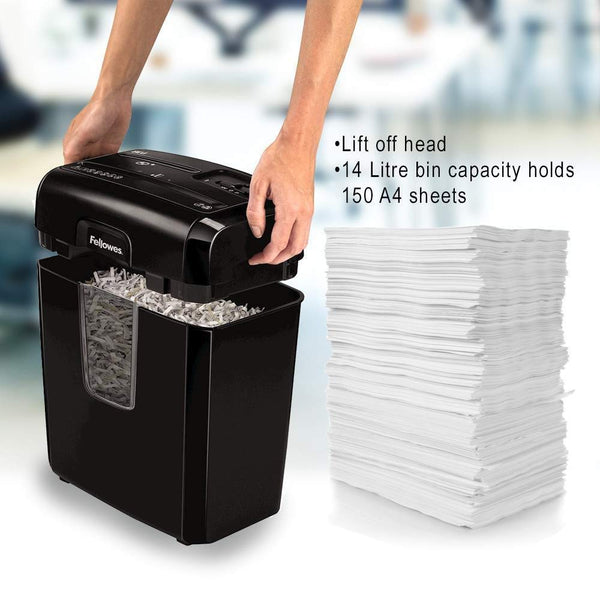 Fellowes Paper Shredder for Home Office Use - 9 Sheet Cross Cut Shredders Home Use - Shredder with 17L Bin & Safety Lock - Powershred LX50 - Shreds 31 Sheets in One Minute - High Security P4 - Black