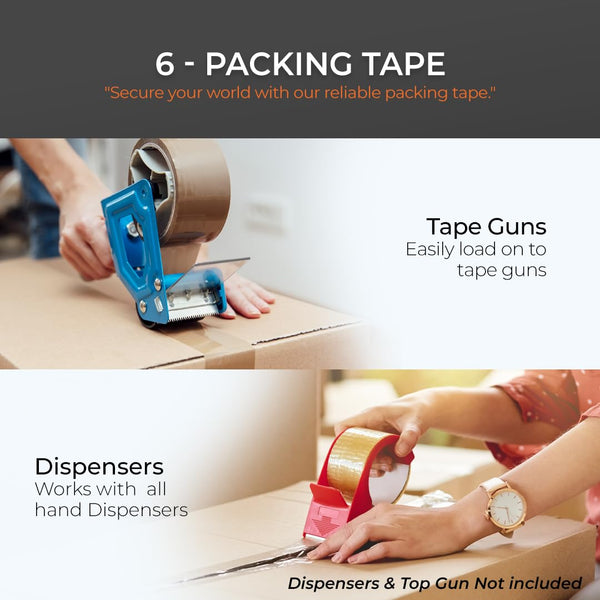 K-MART Packaging Tape, Industrial Duty Brown Parcel Tape 6 Rolls With Low Noise - 48mm X 66m, Secure Sticky Brown Tape For Box Packaging, Moving Boxes, Packing Tape Strong For Moving House (6 rolls)