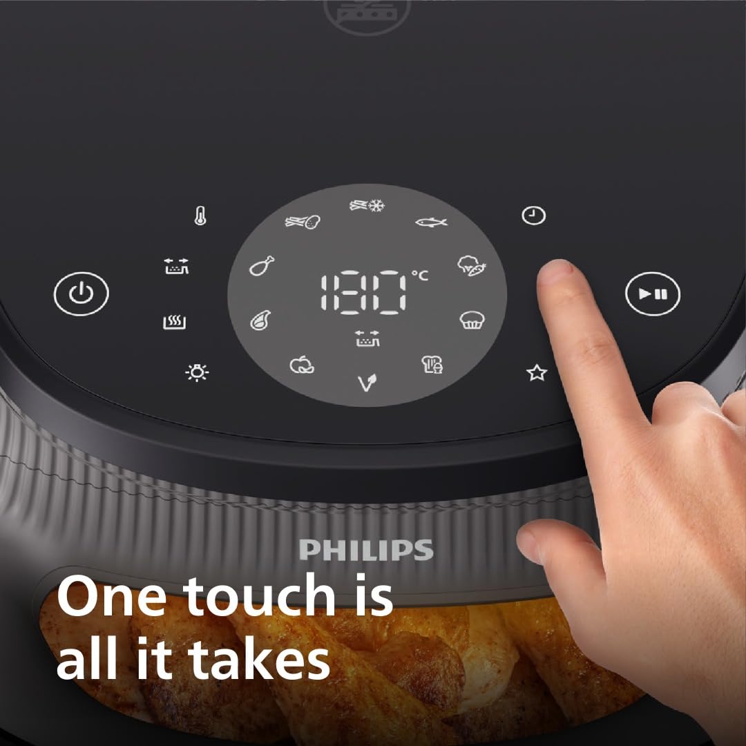 Philips Airfryer 3000 Series 7.2L, Cooking Window, 16-in-1 Airfryer, RapidAir Plus Technology, Fat Removal, HomeID Recipe App, Easy to Clean (NA342/09)