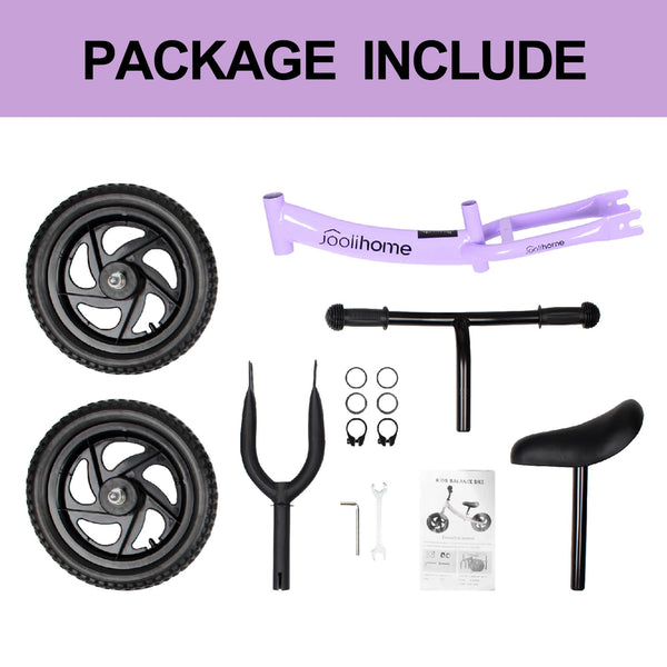 12" Balance Bike Carbon Steel Frame No Pedal Walking Balance Bike Training Bicycle for Kids and Toddlers 2- to 6 Years Old