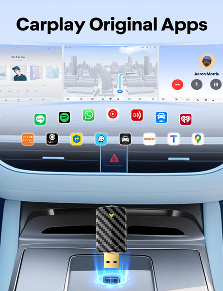 Wireless CarPlay Adapter UK - 2025 Pro Mini Android Auto Wireless Adapter, Fast & Stable Connection, Lower Latency, Easy Setup, Compatible with 2016+ Cars (iOS 10+/Android 10+)