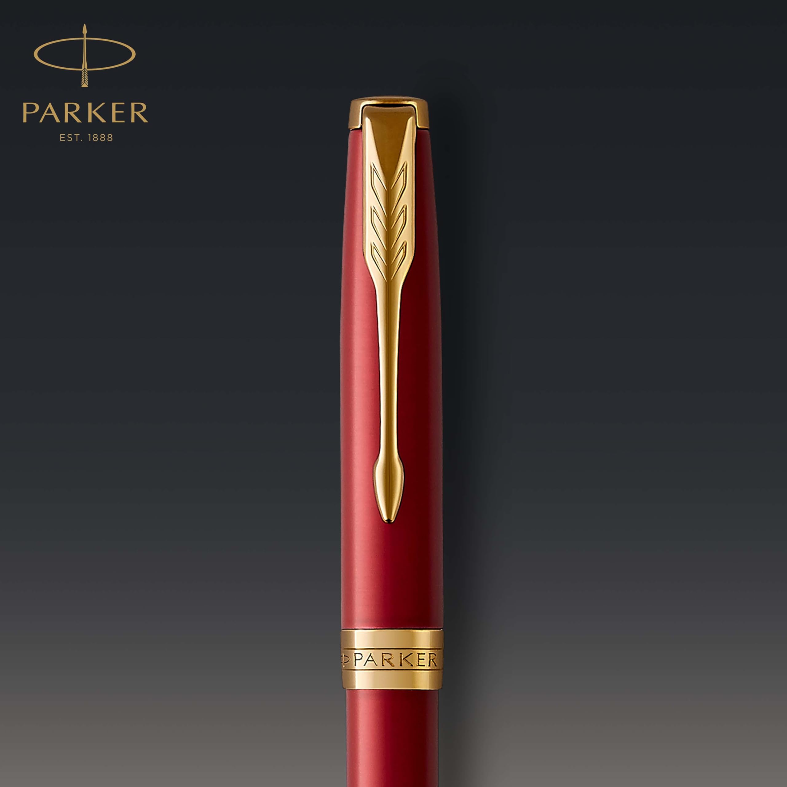 Parker Sonnet Ballpoint Pen | Stainless Steel with Gold Trim | Medium Point | Handwriting Pens & Stationery Supplies | Black Ink | Gift Box