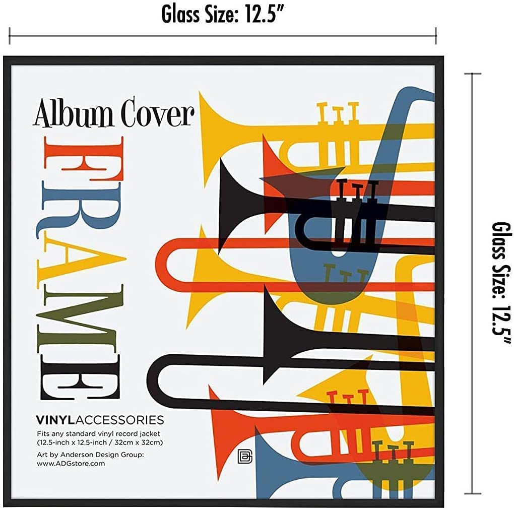 Americanflat 32x32 cm Vinyl Frame with Polished Plexi Cover - Set of 4 - Aluminium Vinyl Record Frame for Wall Display - Album Cover Display with
